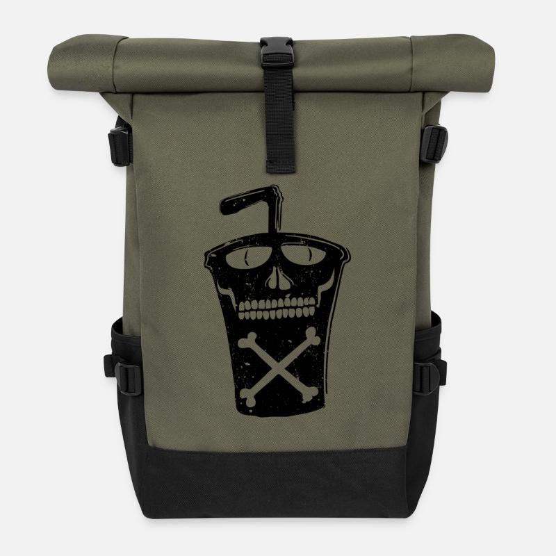 Soda cup fast food drink - Roll Top Backpack - olive/black