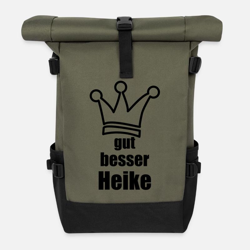 Heike - Rolltop Rucksack - Olive/Schwarz