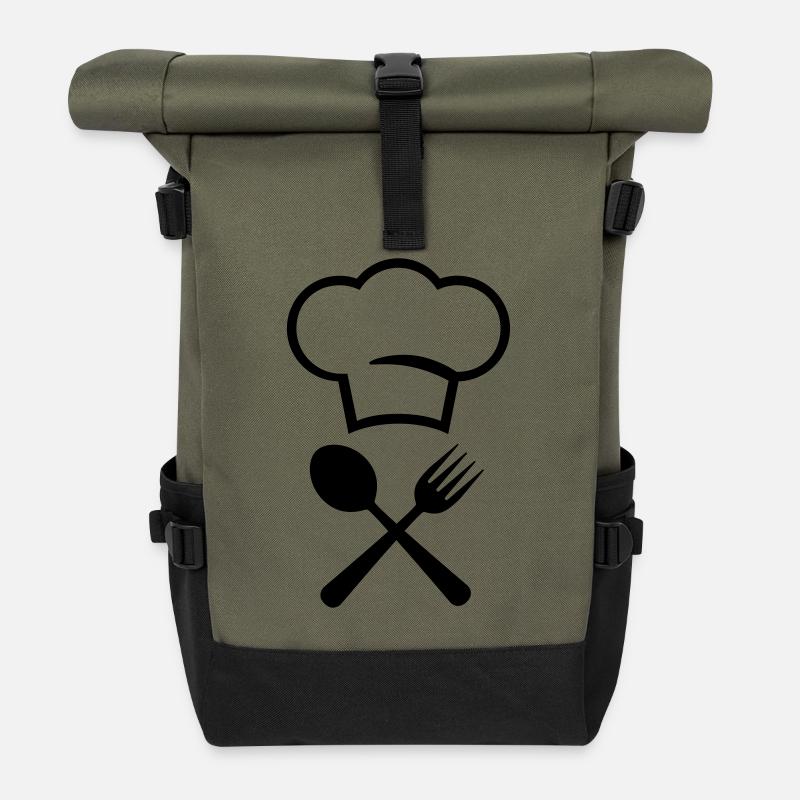 Köchin - Rolltop Rucksack - Olive/Schwarz