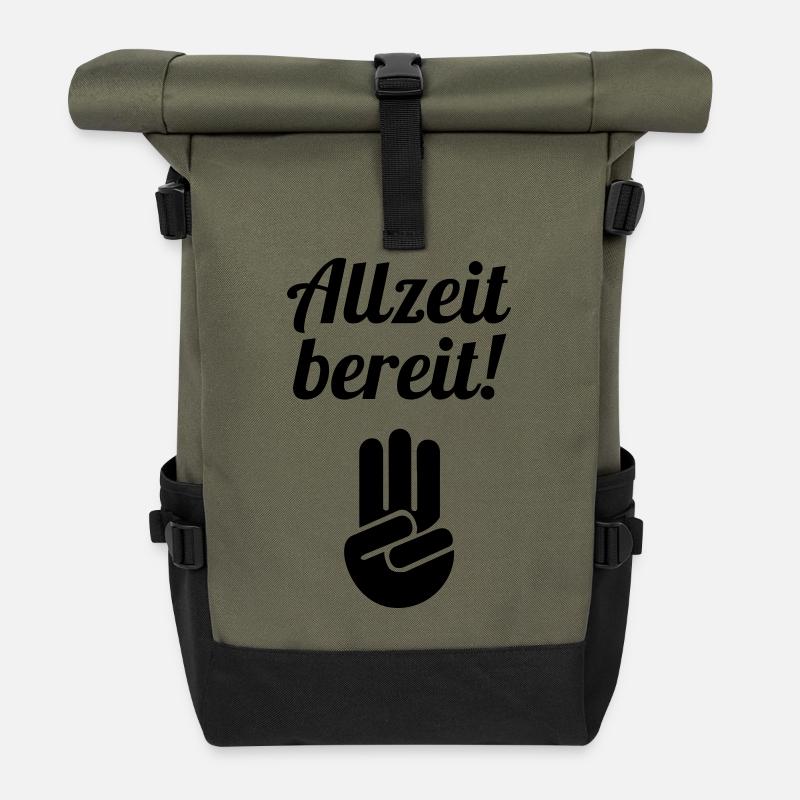 Scout / Scouting / Pfadfinder / Pfadfinderin - Rolltop Rucksack - Olive/Schwarz