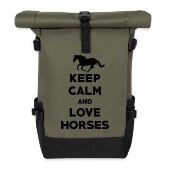 Sport équestre Dressage Saut d’obstacles - Sac à dos roll top - olive/noir - Devant