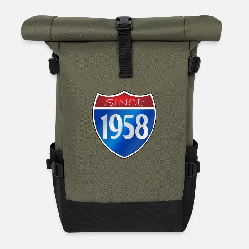 Since 1958 - Rolltop Rucksack - Olive/Schwarz
