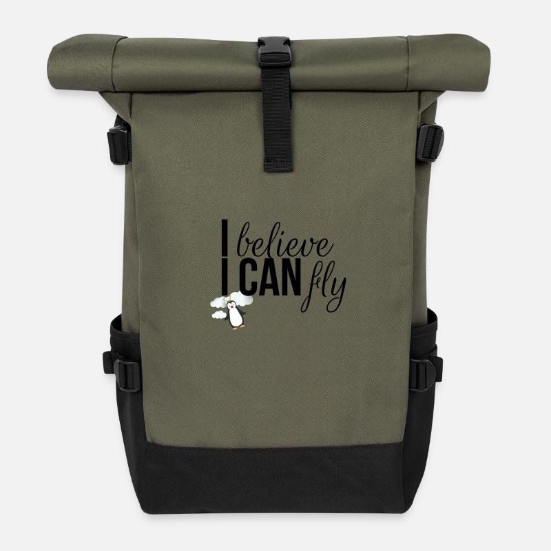 I believe I can fly - Rolltop Rucksack - Olive/Schwarz