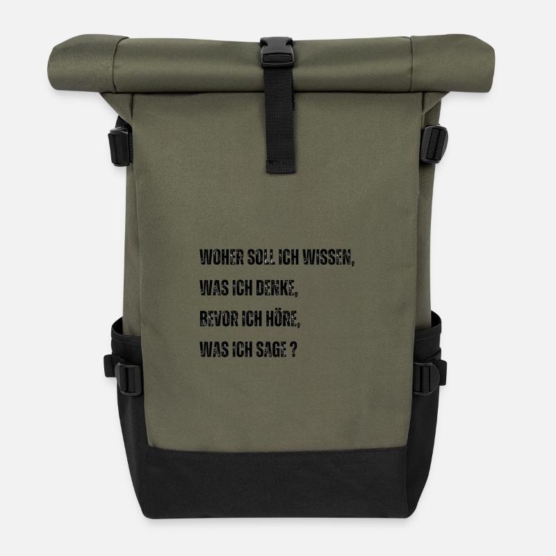Lebensklischees Hinterfragt - Rolltop Rucksack - Olive/Schwarz