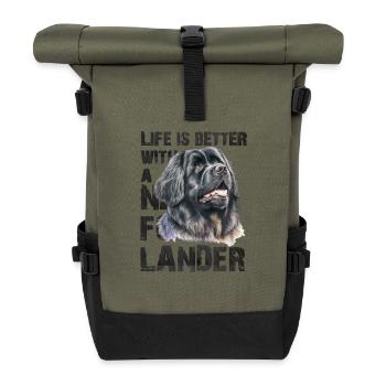 Neufundländer - Rolltop Rucksack - Olive/Schwarz - Vorne