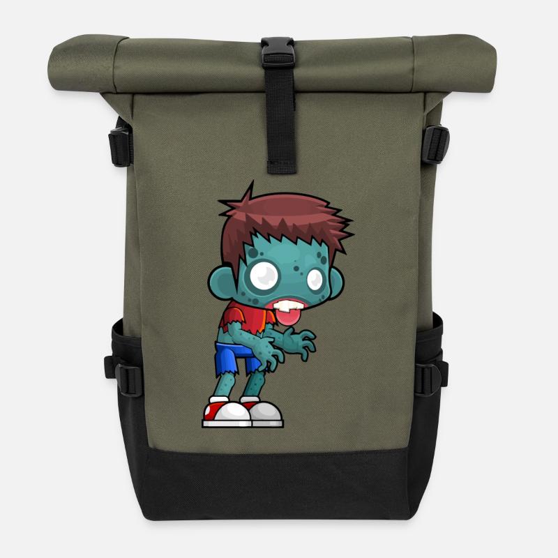 Zombie Boy Junge Geschenkidee Sonderangebot Idee - Rolltop Rucksack - Olive/Schwarz