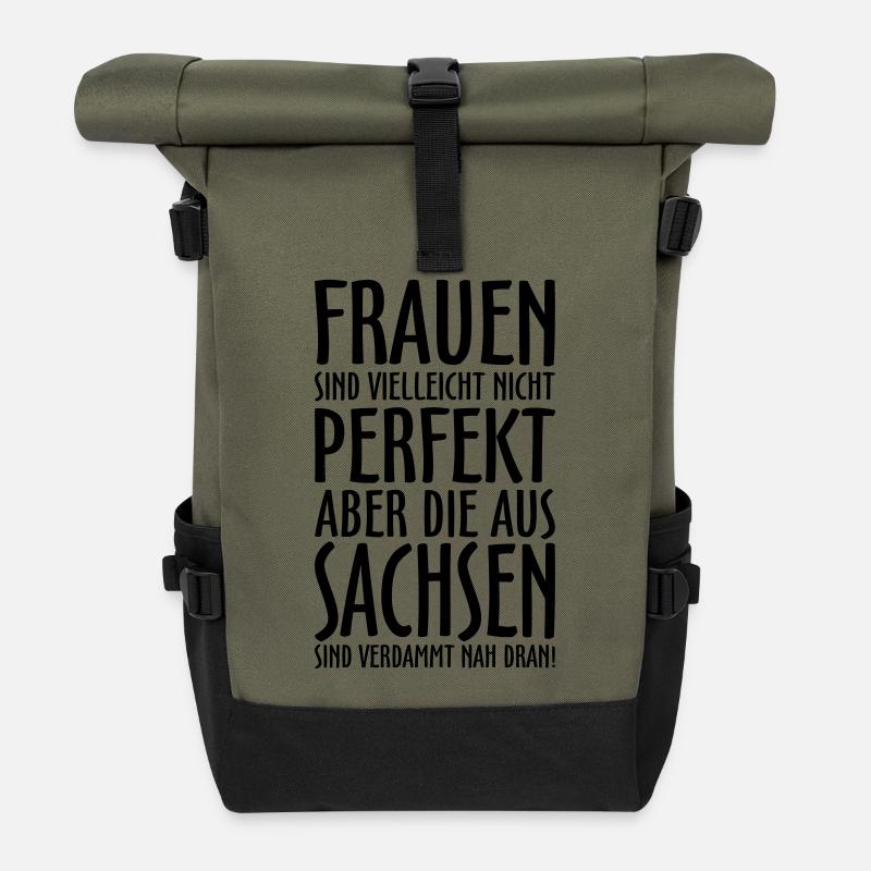 Frauen aus Sachsen - Rolltop Rucksack - Olive/Schwarz