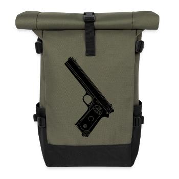 Military Pistol 38 Colt - Roll Top Backpack - olive/black - Front