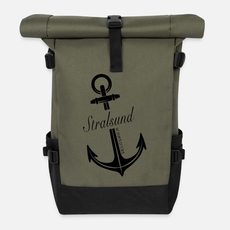 Stralsund - Rolltop Rucksack - Olive/Schwarz