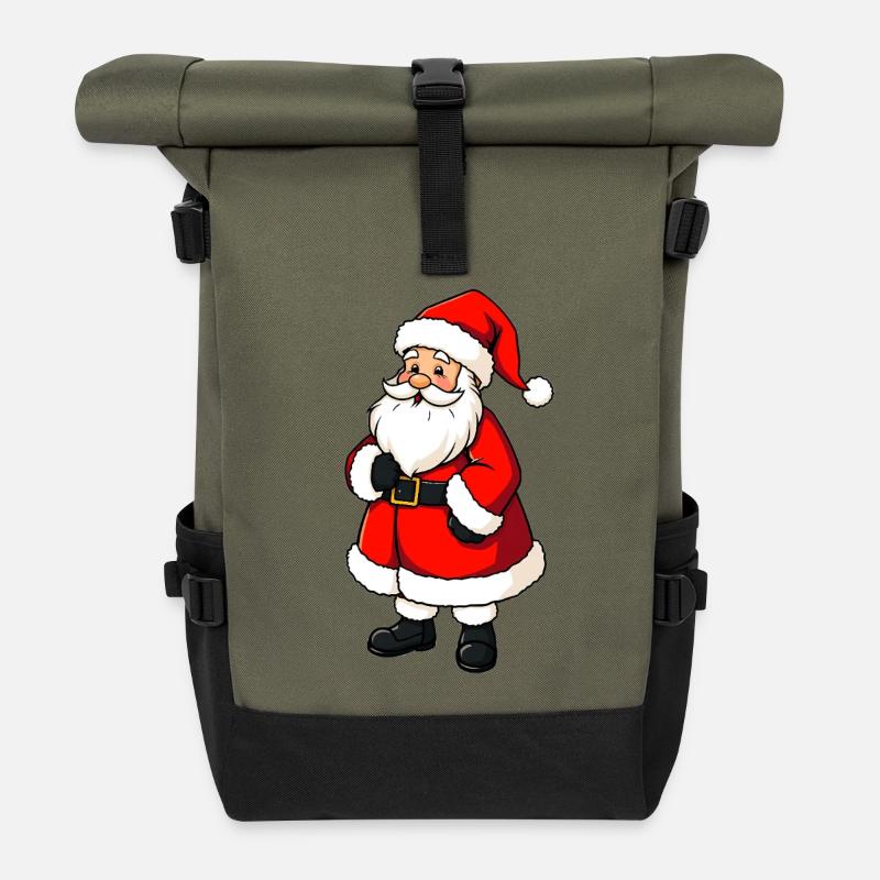 Weihnachtsmann - Rolltop Rucksack - Olive/Schwarz