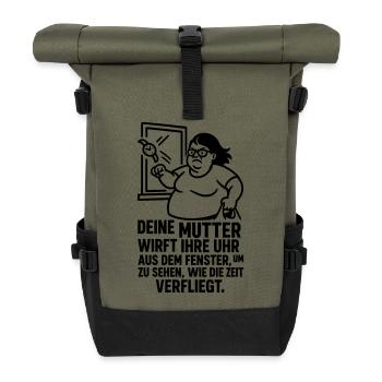 uhr aus dem fenster - Rolltop Rucksack - Olive/Schwarz - Vorne