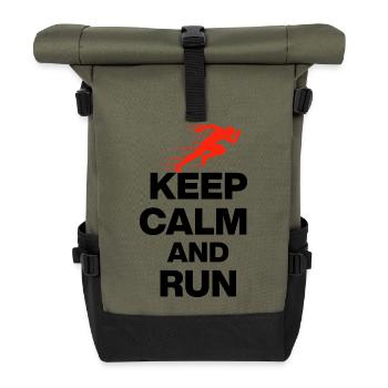 RESTE CALME ET COURS ! MARATHON DE COURSE À JOGGING, CADEAU - Sac à dos roll top - olive/noir - Devant
