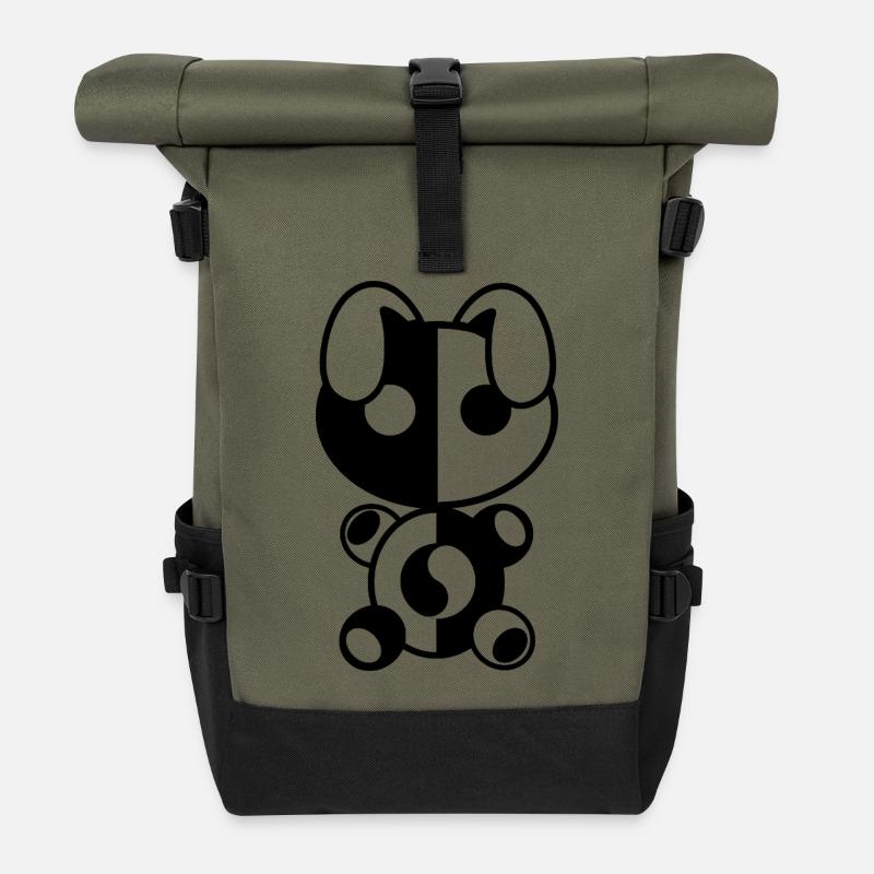 Plush : Yiny - Sac à dos roll top - olive/noir