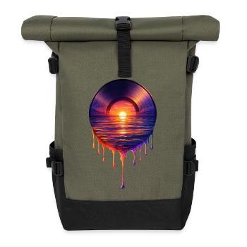 Dripping vinyl - Roll Top Backpack - olive/black - Front