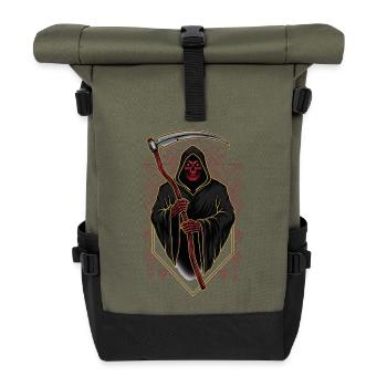Teufel Dämon Maske Tod Fantasy Satan Halloween - Rolltop Rucksack - Olive/Schwarz - Vorne