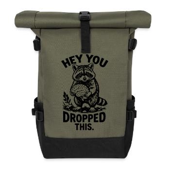 Hé, tu as laissé tomber ce raton laveur - Sac à dos roll top - olive/noir - Devant