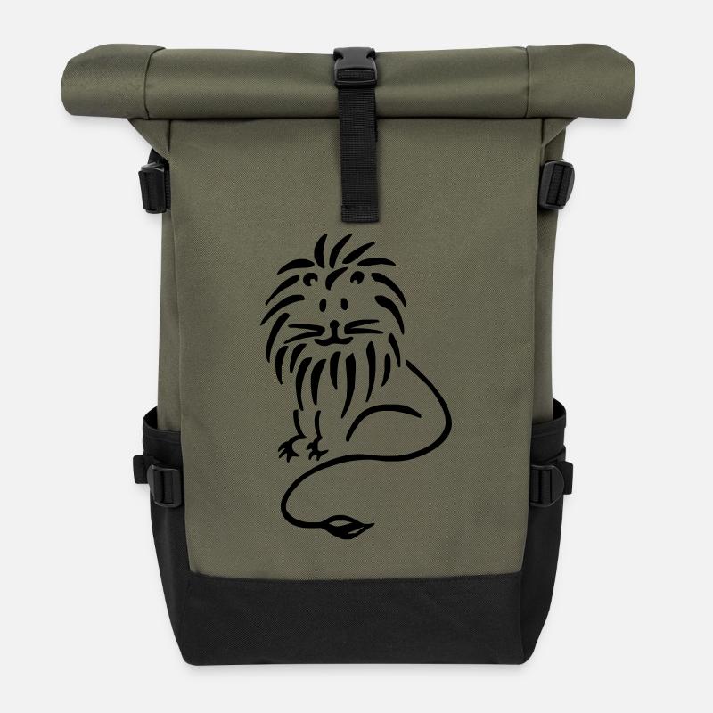 Loewe Vorderseite - Rolltop Rucksack - Olive/Schwarz