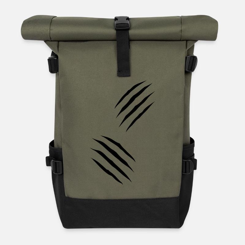 Two_Claws - Rolltop Rucksack - Olive/Schwarz