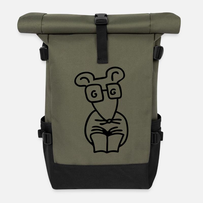 Leseratte - Line - Rolltop Rucksack - Olive/Schwarz