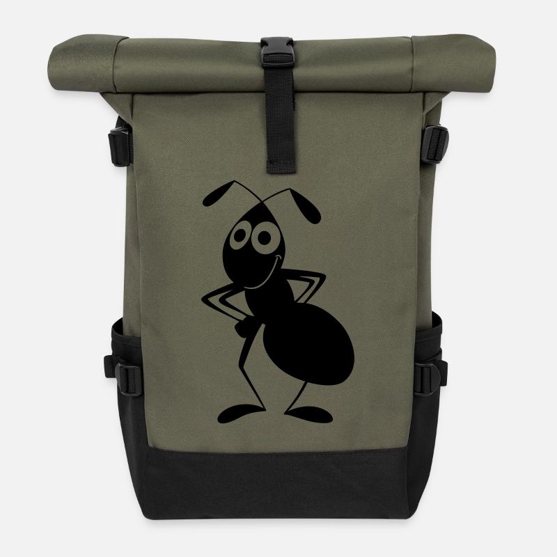 ant - Roll Top Backpack - olive/black