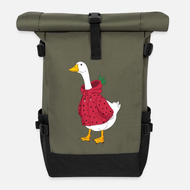 Gans im anzug - Rolltop Rucksack - Olive/Schwarz
