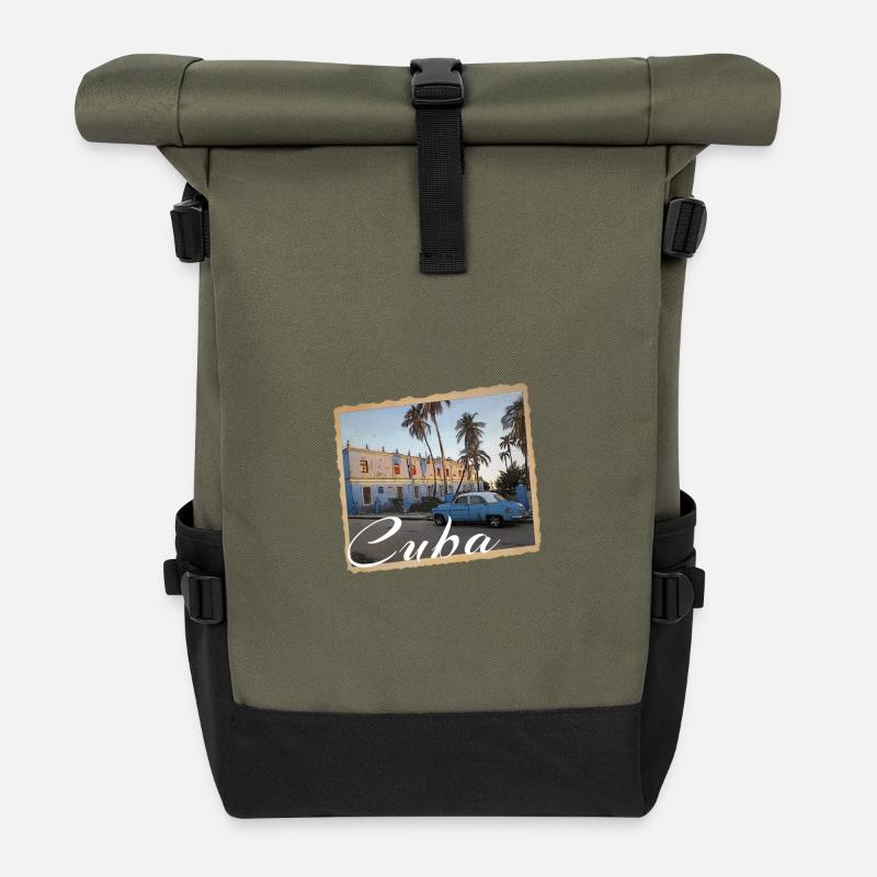 Cuba - Sac à dos roll top - olive/noir