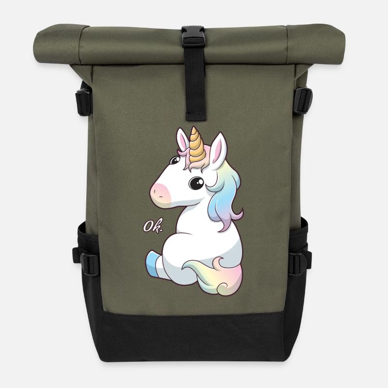Unicorn ok - Rolltop Rucksack - Olive/Schwarz