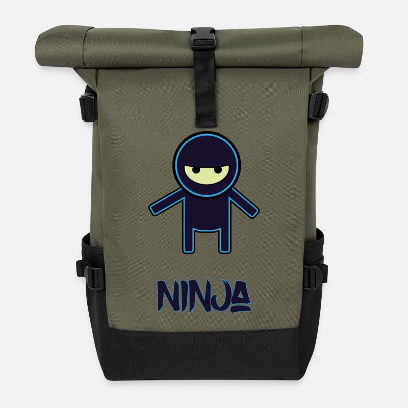 Ninja - Roll Top Backpack - olive/black