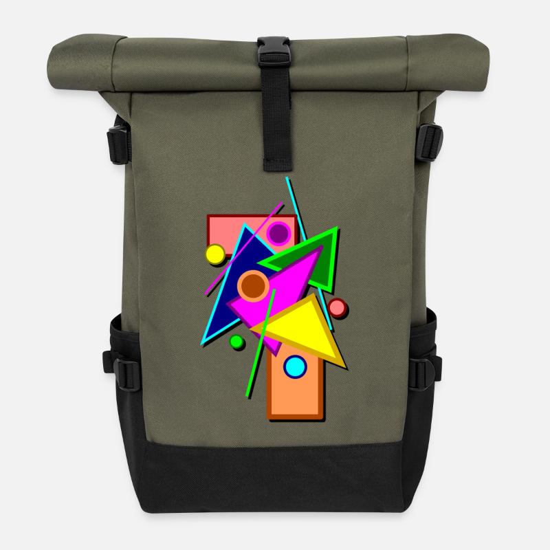 géométrie - Sac à dos roll top - olive/noir