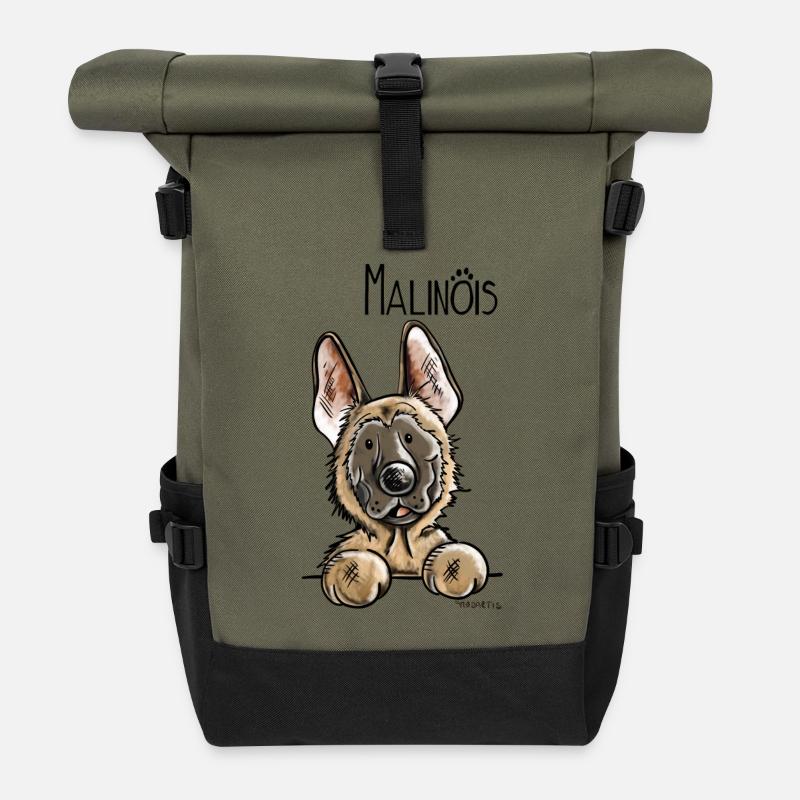 Süßer Malinois - Rolltop Rucksack - Olive/Schwarz