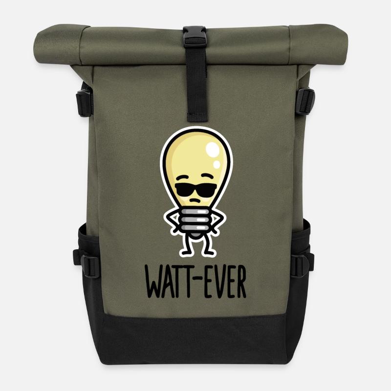 Drôle d’électricien disant Ampoule Watt-ever - Sac à dos roll top - olive/noir
