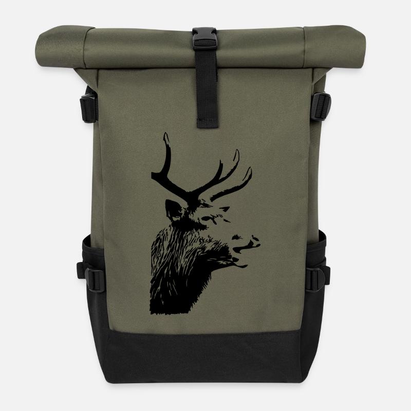 BRÜLLEN - Rolltop Rucksack - Olive/Schwarz