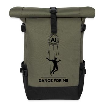 Künstliche Intelligenz Marionette Tanz Für Mich - Rolltop Rucksack - Olive/Schwarz - Vorne
