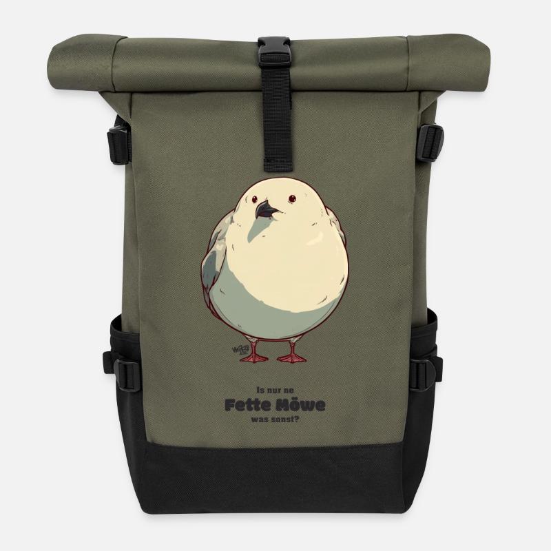 Fette Moewe - Rolltop Rucksack - Olive/Schwarz