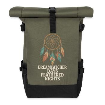 Plume Et Rêve Boho Festival Motif Spirituel - Sac à dos roll top - olive/noir - Devant