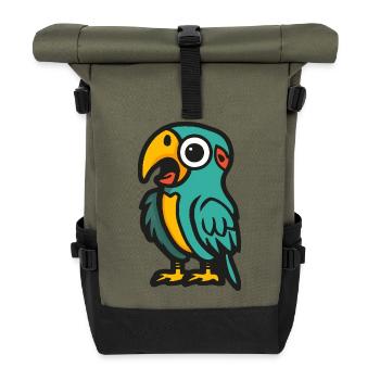 Papagai Halloween Zombie - Rolltop Rucksack - Olive/Schwarz - Vorne