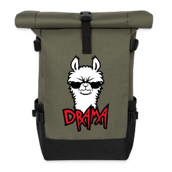 Lama Cool Wütend Sonnenbrille Pelzig Sauer Alpaka - Rolltop Rucksack - Olive/Schwarz - Vorne