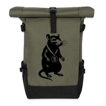 Please upload design - Roll Top Backpack - olive/black - Front