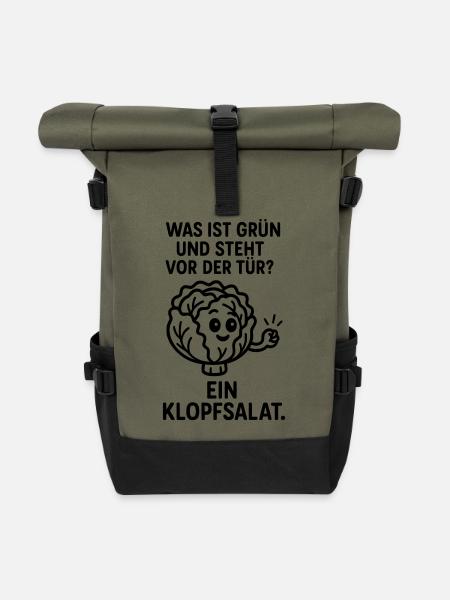 klopfsalat witz - Rolltop Rucksack - Olive/Schwarz