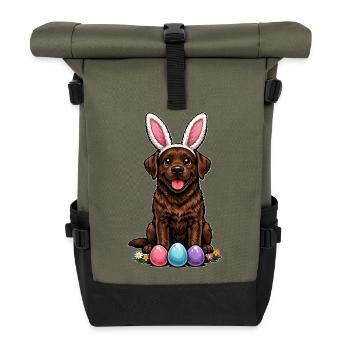 Labrador Retriever brun Labbi chocolat de Pâques - Sac à dos roll top - olive/noir - Devant