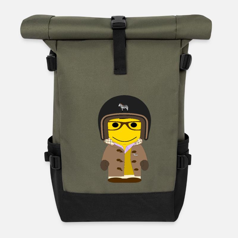 GEEKLEY biker dufflecoat moutarde - Sac à dos roll top - olive/noir