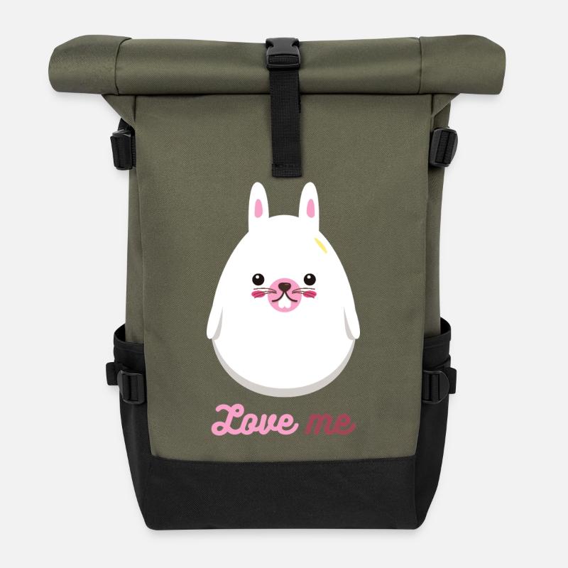 Kaninchen - Rolltop Rucksack - Olive/Schwarz