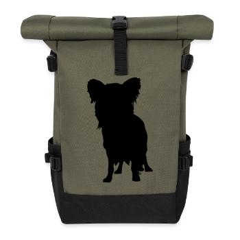 Vector dog Silhouette - Roll Top Backpack - olive/black - Front