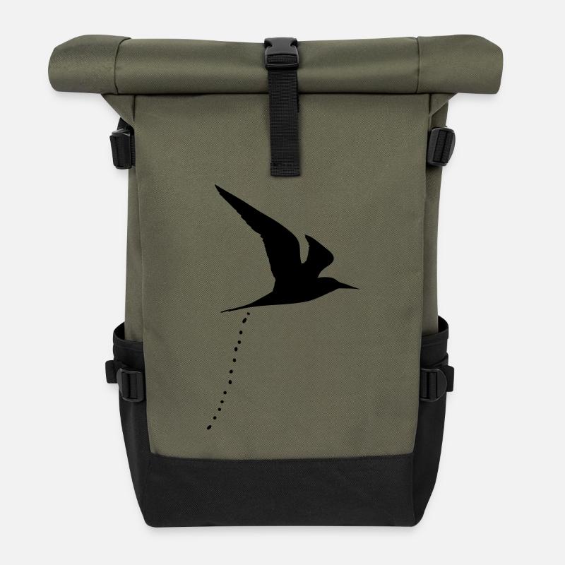 Kackvogel kackender vogel scheißender scheiße 1c - Rolltop Rucksack - Olive/Schwarz