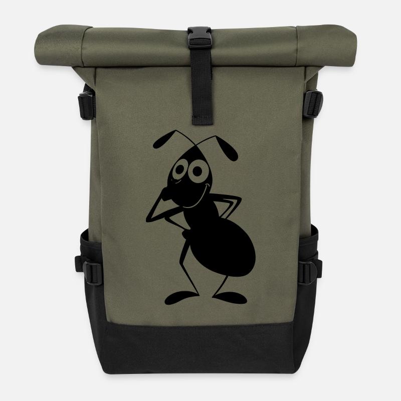 Ant get eyelid down - Roll Top Backpack - olive/black