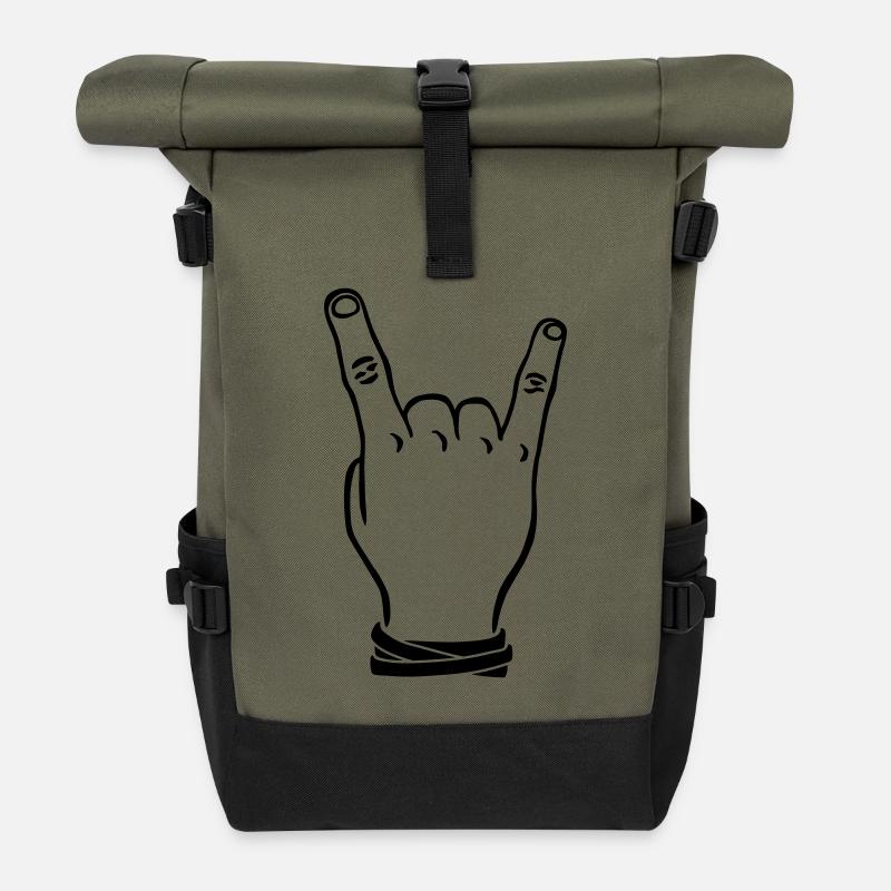 Rockhand - Rolltop Rucksack - Olive/Schwarz