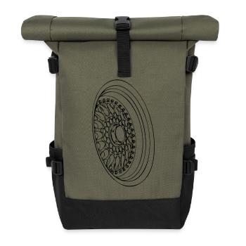 Retro Felge - Rolltop Rucksack - Olive/Schwarz - Vorne