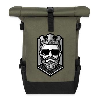 King Crown Hipster Cool Party - Roll Top Backpack - olive/black - Front