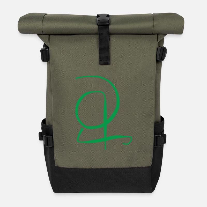 Gift idea for calligraphy lovers - Roll Top Backpack - olive/black