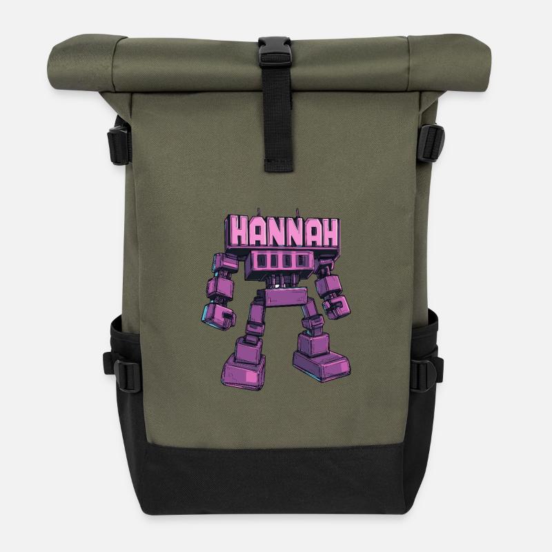 :: Hannah the robot :: - Rolltop Rucksack - Olive/Schwarz